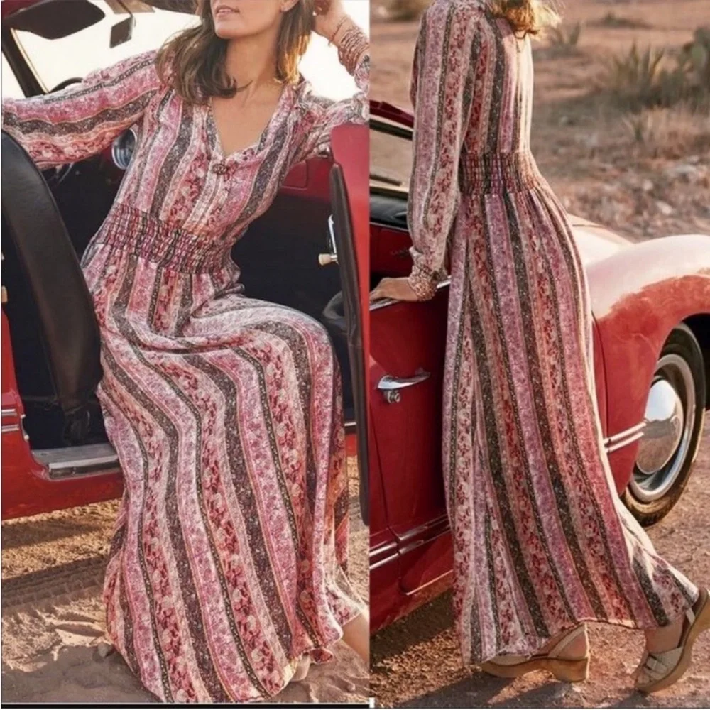 Soft Surroundings Esperanza Floral Print Maxi Dress Size Small - Picture 5 of 13